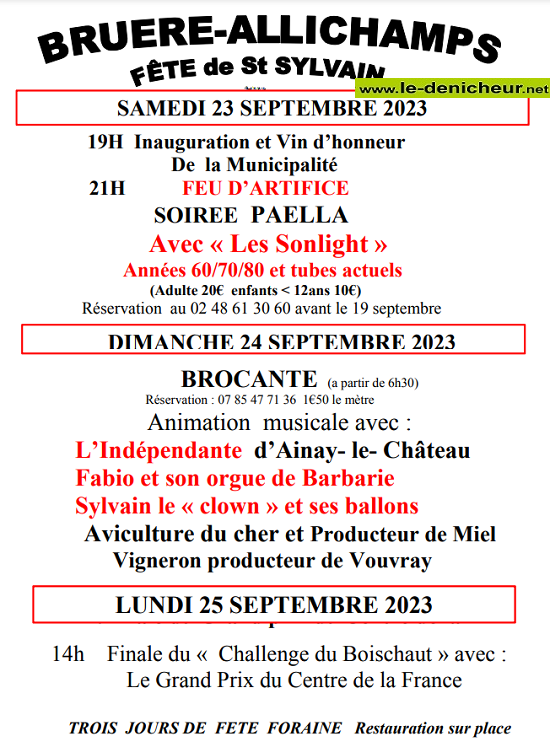 u23 - SAM 23 septembre - BRUERE-ALLICHAMPS - Repas dansant avec "Les Sonlight" * 09-25_26