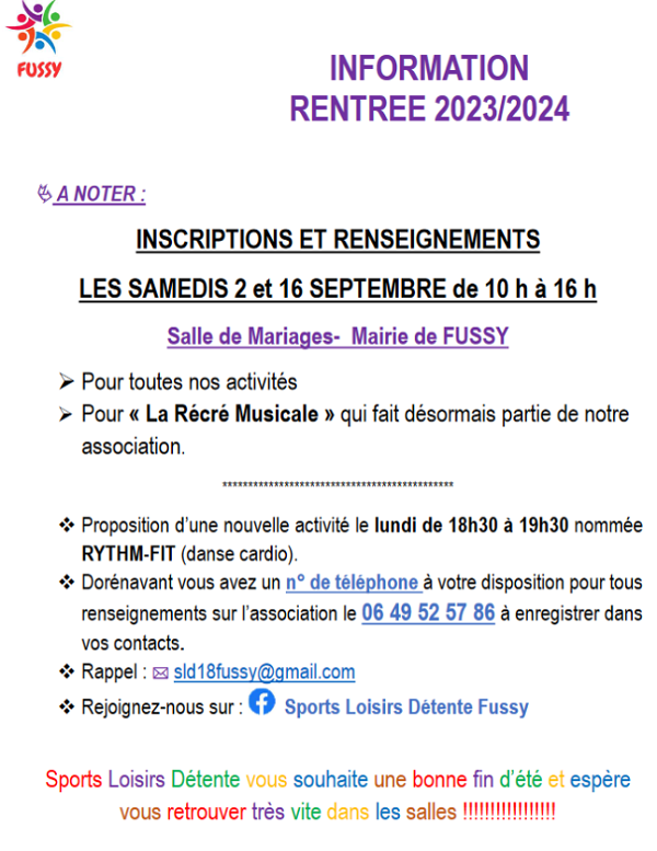 Saison 2023/2024 - FUSSY - Sports Loisirs Détente  09-fus10