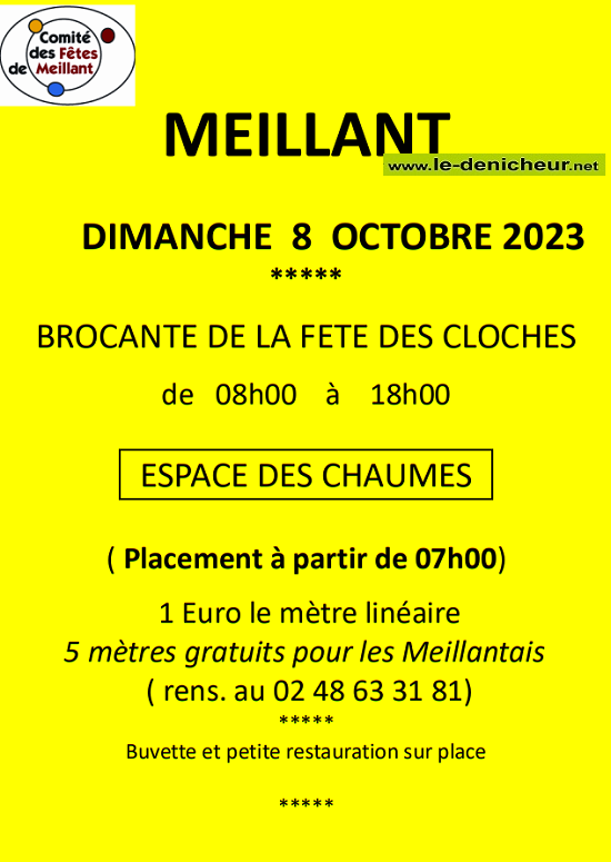 v08 - DIM 08 octobre - MEILLANT - Brocante du comité des fêtes * 10-08_20