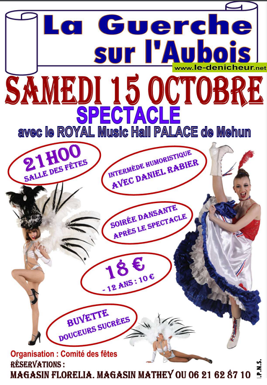 j15 - SAM 15 octonre - LA GUERCHE /l'Aubois - Spectacle avec Le Royal Music-Hall Palace de Mehun 10-15_14