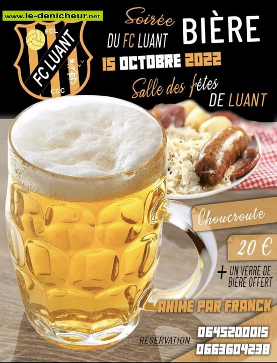 j15 - SAM 15 octobre - LUANT - Soirée Bière */ 10-15_15