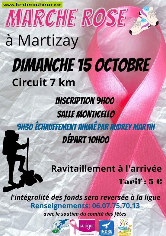 v15 - DIM 15 octobre - MARTIZAY - Marche rose . 10-15_56