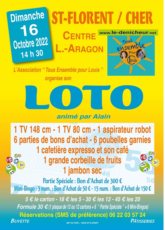 j16 - DIM 16 octobre - ST-FLORENT /Cher - Loto de Tous Ensemble pour Louis */ 10-16_29