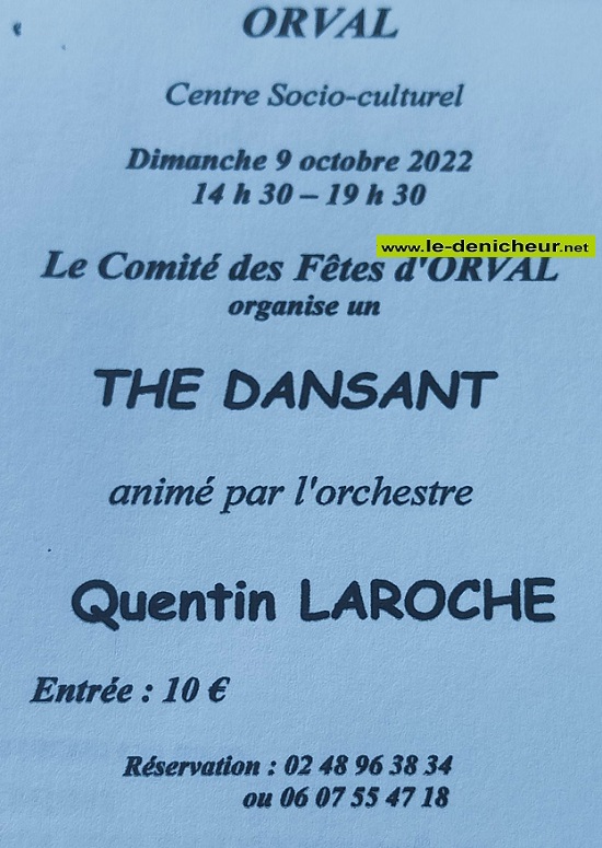 j09 - DIM 09 octobre - ORVAL - Thé dansant avec Quentin Laroche */ 10_09_10