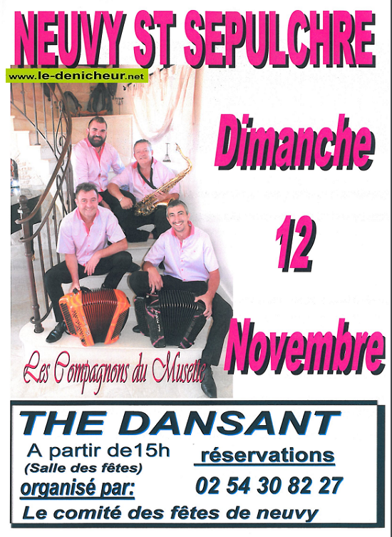 w12 - DIM 12 novembre - NEUVY ST-SEPULCHRE - Thé dansant avec Les Compagnons du Musette * 11-12_23