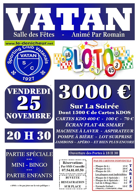 k25 - VEN 25 novembre - VATAN - Loto du Sporting Club */ 11-25_37