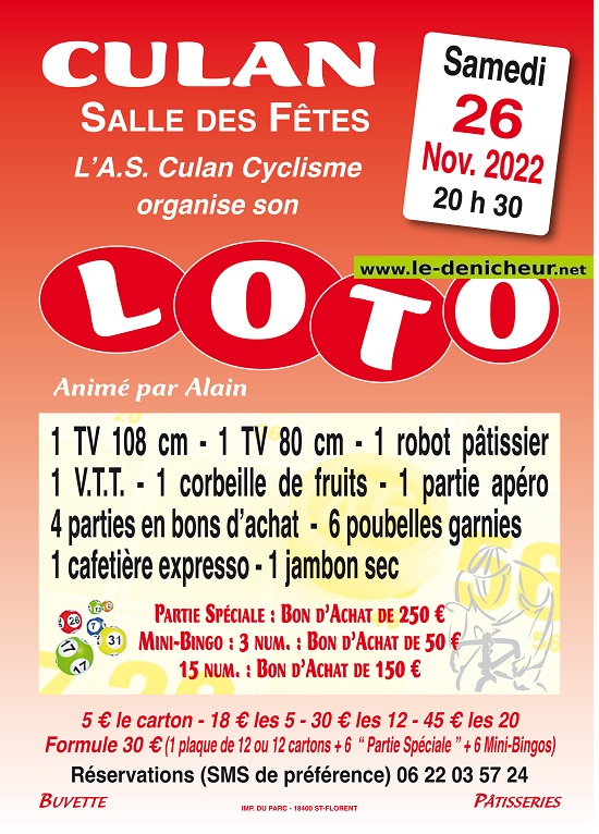 k26 - SAM 26 novembre - CULAN - Loto de l'A.S.C. Cyclisme */ 11-26_22
