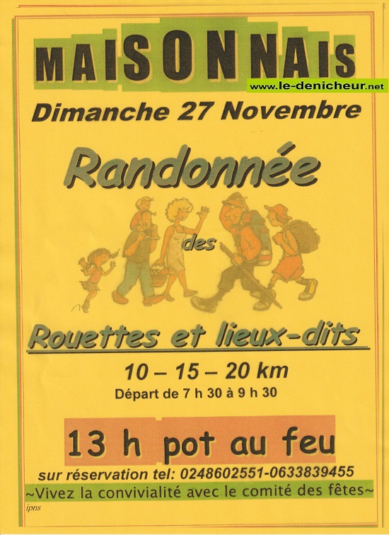 k27 - DIM 27 novembre - MAISONNAIS - Randonnée des Rouettes et Lieudits */ 11-27_29