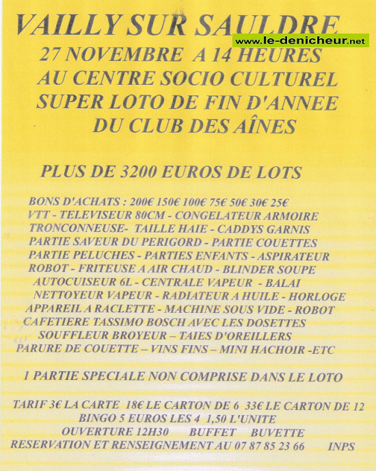 k27 - DIM 27 novembre - VAILLY /Sauldre - Loto du Club des Aînés */ 11-27_36