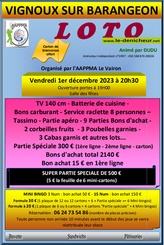 x01 - VEN 01 décembre - VIGNOUX /Barangeon - Loto du Vairon * 12-01_36