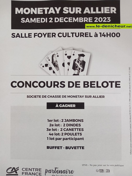 x02 - SAM 02 décembre - MONETAY /Allier - Concours de belote . 12-02_84