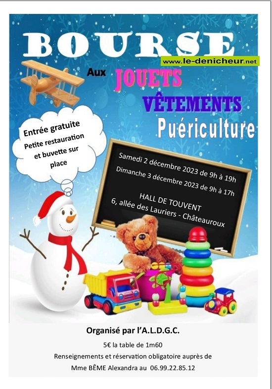 x03 - DIM 03 décembre - CHATEAUROUX - Bourse aux jouets, vêtements, puériculture * 12-03_51