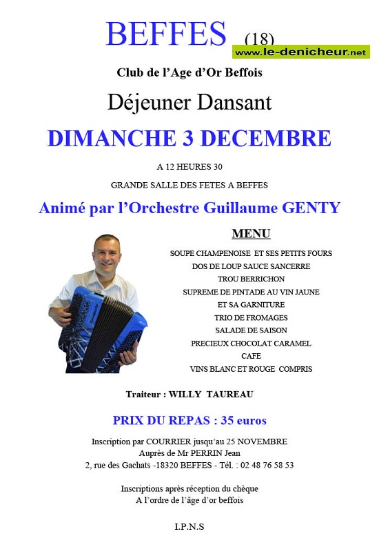 x03 - DIM 03 décembre - BEFFES - Déjeuner dansant avec Guillaume Genty . 12-03_56