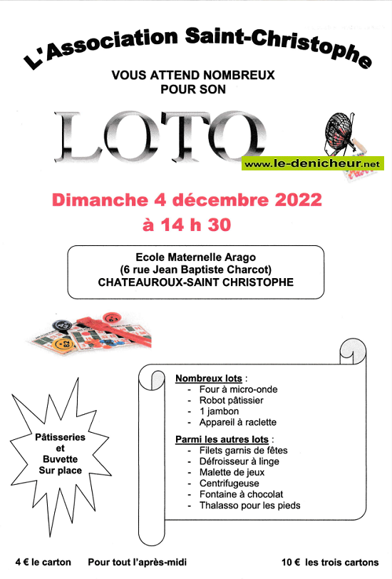 l04 - DIM 04 décembre - CHATEAUROUX - Loto de l'association St-Christophe */ 12-04_16