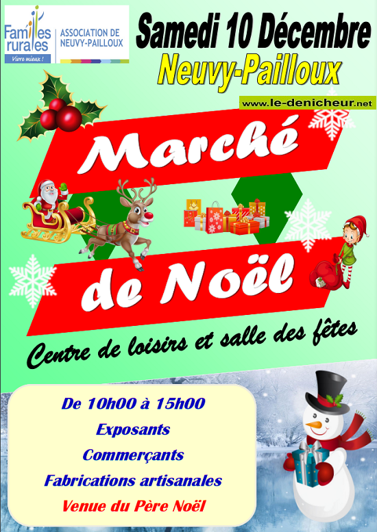 l10 - SAM 10 décembre - NEUVY-PAILLOUX - Marché de Noël de Familles rurales */ 12-10_20
