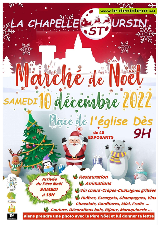 l10 - SAM 10 décembre - LA CHAPELLE ST-URSIN - Marché de Noël du comité des fêtes */ 12-10_21