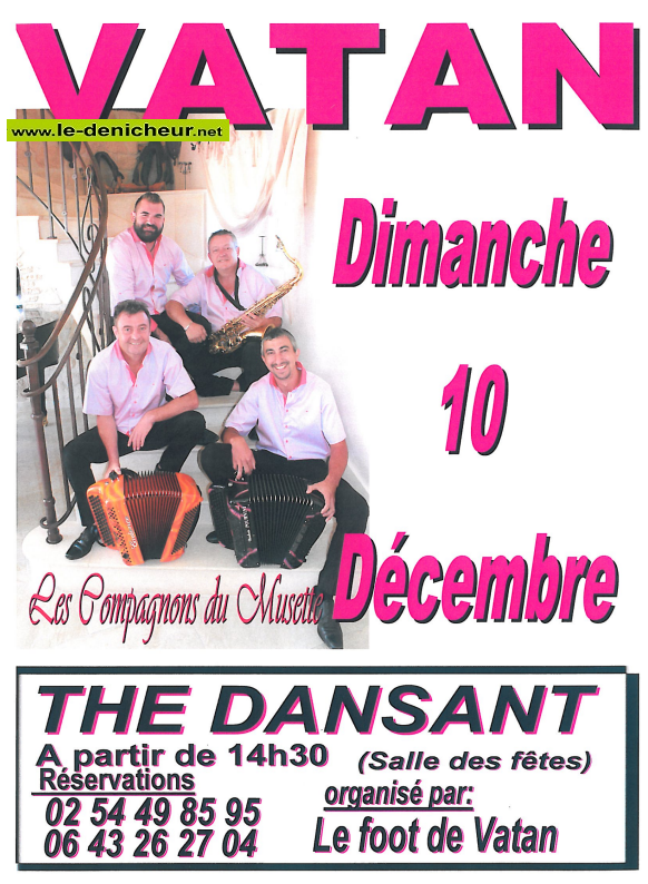 x10 - DIM 10 décembre - VATAN - Thé dansant avec Les Compagnons du Musette * 12-10_25