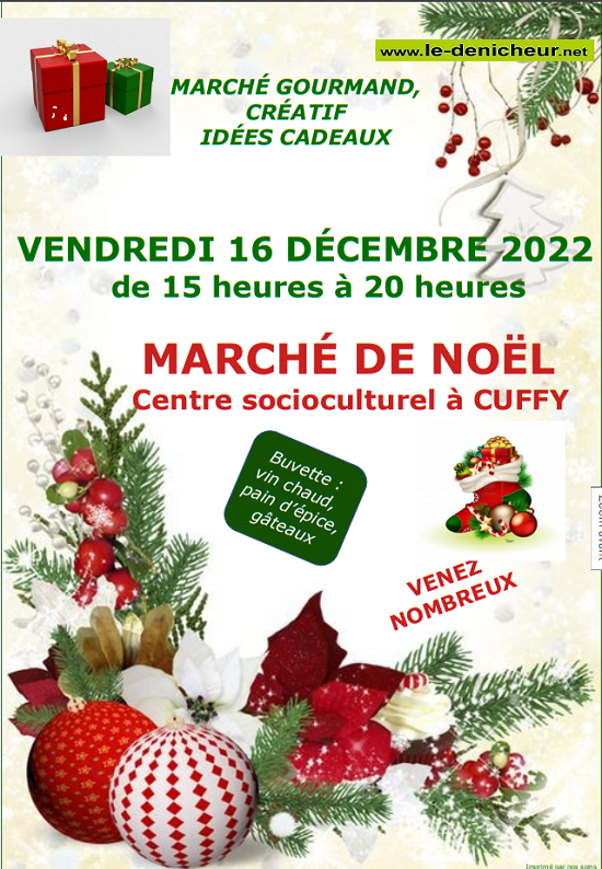 l16 - VEN 16 décembre - CUFFY - Marché de Noël du club des séniors*/ 12-16_18