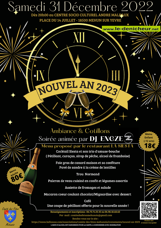 l31 SAM 31 décembre 2022 MEHUN /Yèvre Réveillon de la St