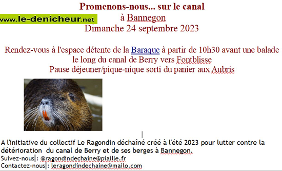 u24 - DIM 24 septembre - BANNEGON - Promenons nous... sur le canal _ 16949410
