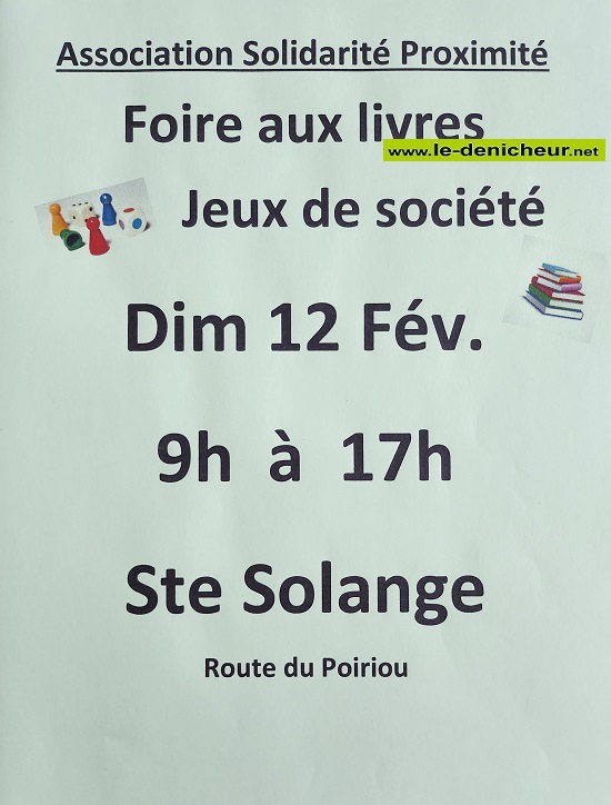 n12 - DIM 12 février - STE-SOLANGE - Foire aux livres, jeux de société 20230210