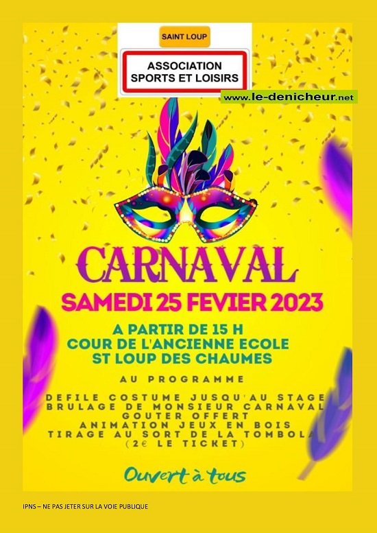 n25 - SAM 25 février - ST-LOUP DES CHAUMES - Carnaval _ Affic243