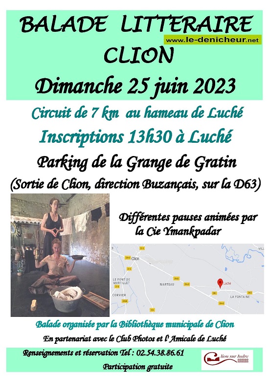 r25 - DIM 25 juin - CLION/Indre - Balade littéraire _ Affic322