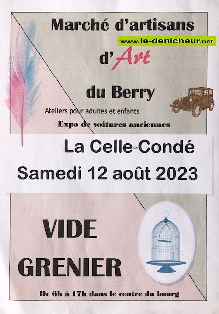 t12 - SAM 12 août - LA CELLE CONDE - Vide greniers des Amis de Condé_  Affic334