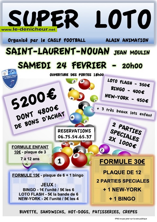 24 février 2024 - ST-LAURENT-NOUAN 41 loir et cher - Loto du Foot Affic393