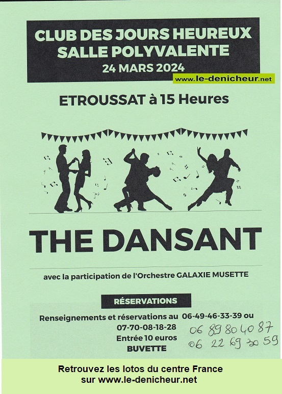 c24 - DIM 24 mars - ETROUSSAT - Thé dansant * Affic451