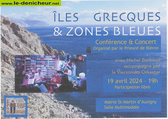 d19 - VEN 19 avril - ST-MARTIN D'AUXIGNY - Concert Conférence Iles Grecques et Zones Bleues Affic467