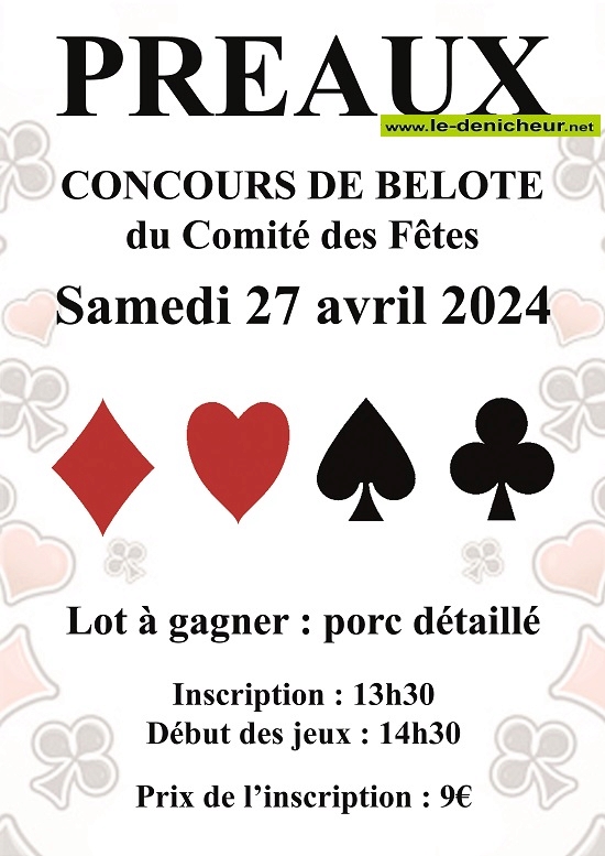 d27 - SAM 27 avril - PREAUX - Concours de belote ¤ Affic469