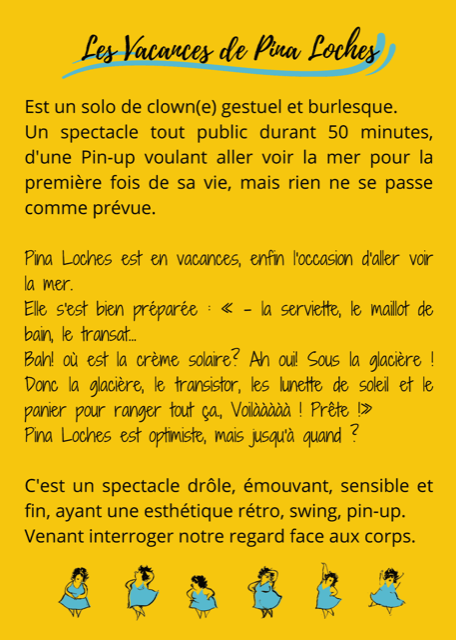 s05 - MER 05 juillet - LA BORNE - Les Vacance de Pina Loches [solo de clown gestuel et burlesque] Affich83