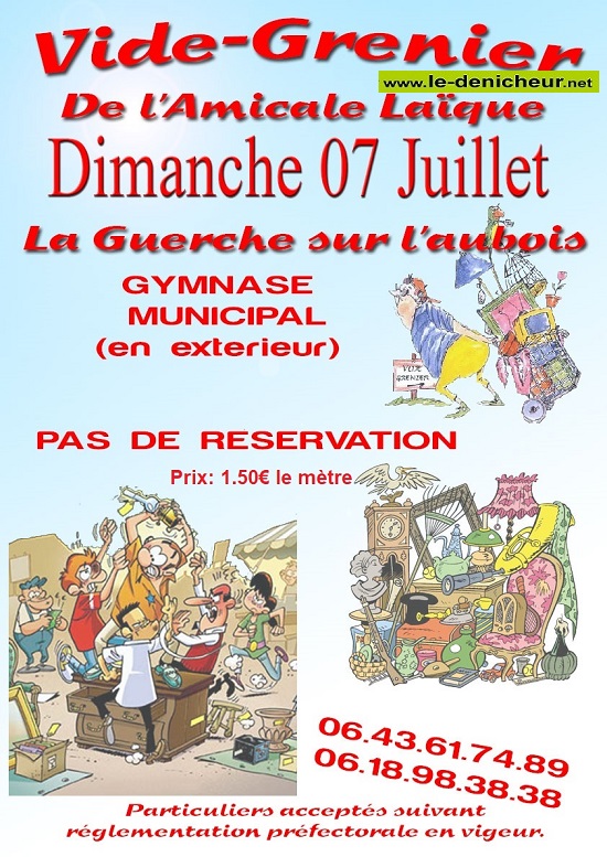 g07 - DIM 07 juillet - LA GUERCHE /l'Aubois - Vide greniers du l'Amicale laïque _ Brocan37