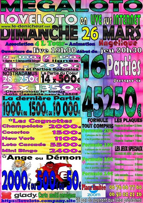 o26 - DIM 26 mars - LOTO LIVE SUR INTERNET  Dimanc69