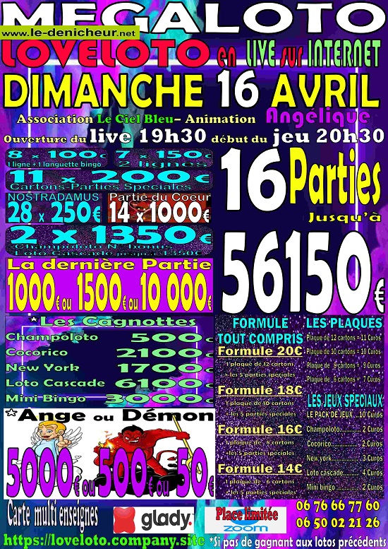 p16 - DIM 16 avril - LOTO LIVE SUR INTERNET Dimanc72