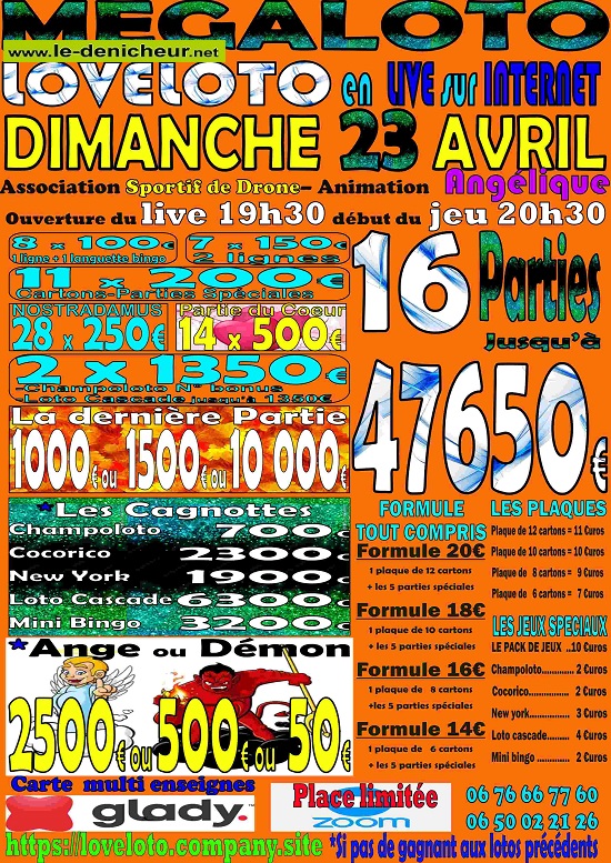 p23 - DIM 23 avril - LOTO LIVE SUR INTERNET Dimanc73