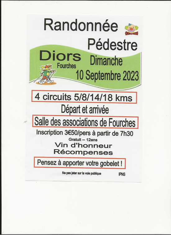 u10 - DIM 10 septembre - DIORS - Randonnée pédestre _ Ed773810