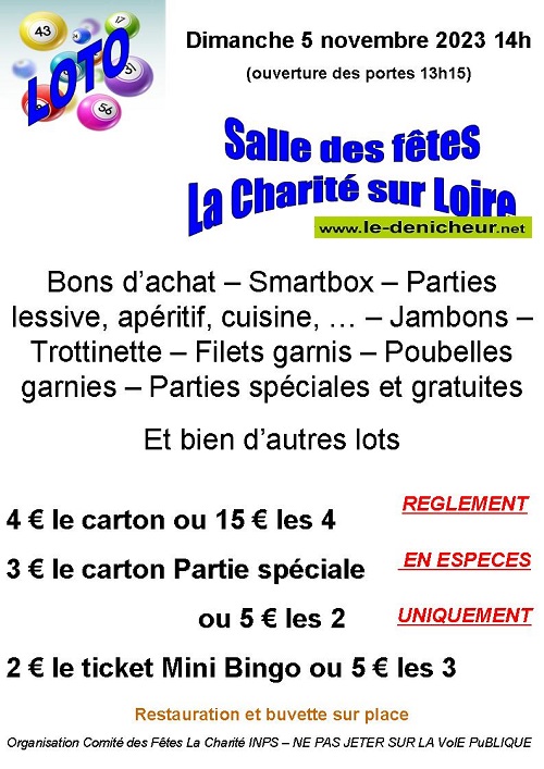w05 - DIM 05 novembre - LA CHARITE /Loire - Loto du comité des fêtes _ Loto_013