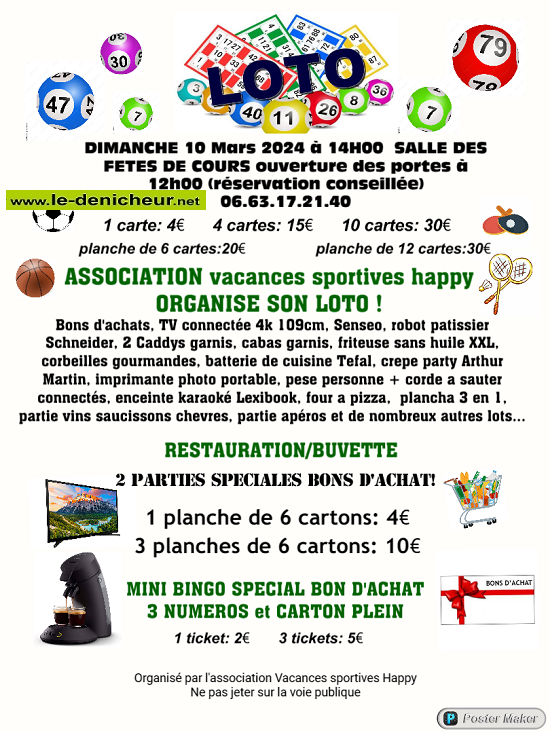 c10 - DIM 10 mars - COURS - Loto de Vacances Sportives Happy ° Loto_l10