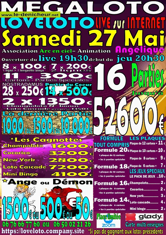 q27 - SAM 27 mai  - LOTO LIVE SUR INTERNET  Samedi76