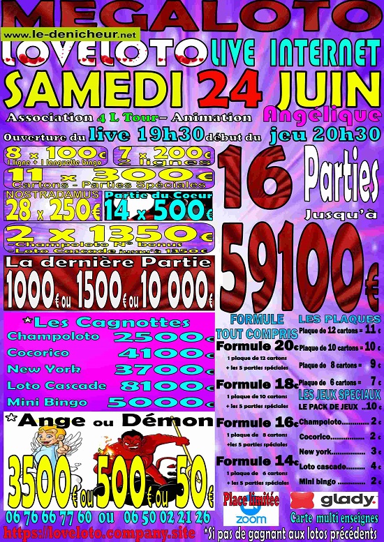 r24 - SAM 24 juin - LOTO LIVE SUR INTERNET  Samedi80