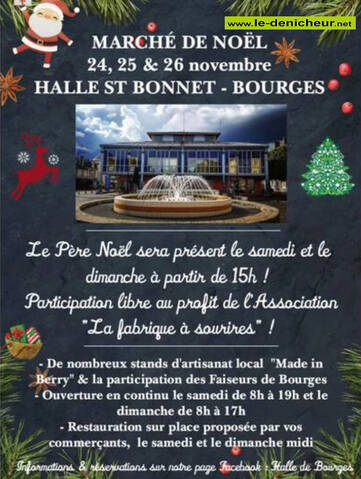 w26 - DIM 26 novembre - BOURGES - Marché de Noël à la Halle St-Bonnet