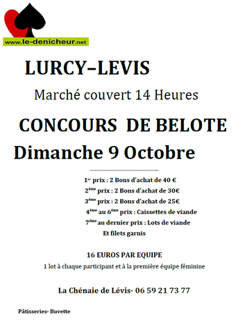 j09 - DIM 09 octobre - LURCY-LEVIS - Concours de belote */