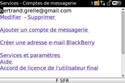 Blackberry Bold 9000 - Configurer la reception de mail avec l'option Business Mail SFR 0910
