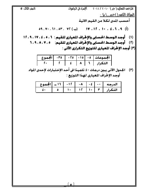 مراجعة    الجبر     3 ع الترم الاول  710