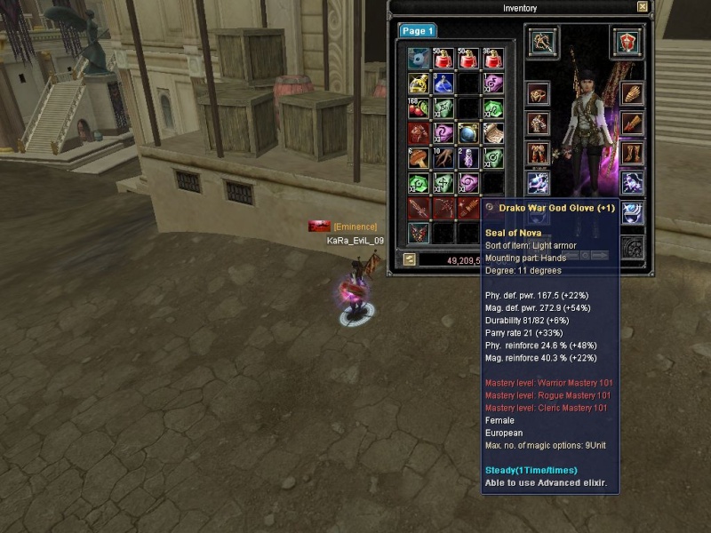 WTS EU king STR char KaRa_EviL_09 lvl 94 check here for more info Sro20114