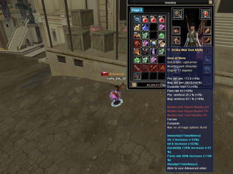 WTS EU king STR char KaRa_EviL_09 lvl 94 check here for more info Sro20115