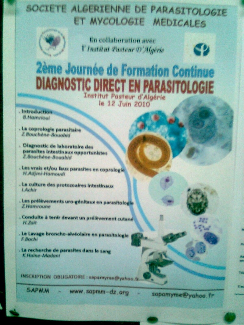JOURNEE DE FORMATION CONTINUE : DIAGNOSTIC DIRECT EN PARASITOLOGIE Photo010