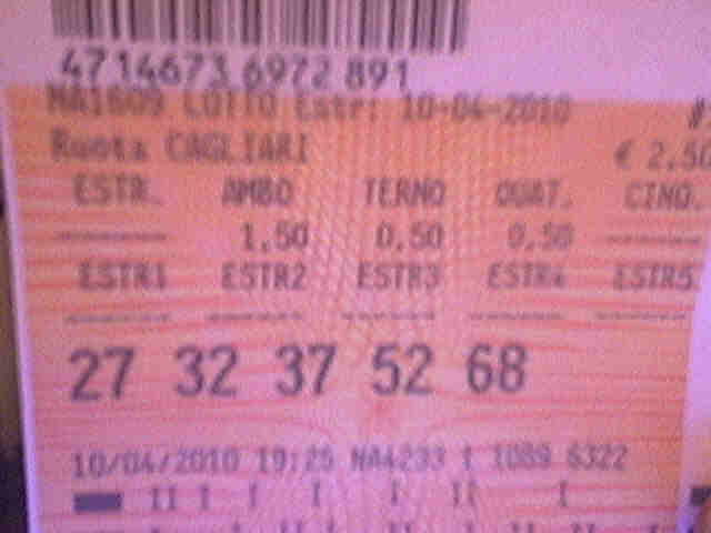 ESTRAZIONE del LOTTO - Sabato 10 Aprile 2010 20100410